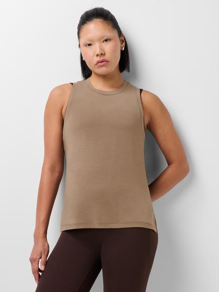 Sweaty Betty Soft Flow Studio Tank Top, Utility Brown, Utilitybrown