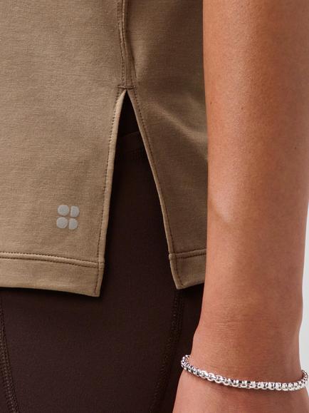 Sweaty Betty Soft Flow Studio Tank Top, Utility Brown - view 2, Utilitybrown