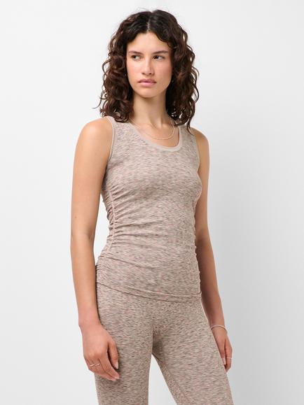 Sweaty Betty Multi-Workout Ruched Tank Top, Almond/Multi, Almond/Multi