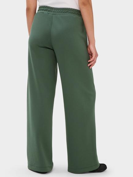 Sweaty Betty Pique Wide Leg Long Trousers, Spruce Green - view 2, Spruce Green