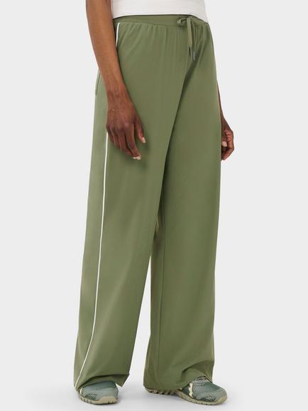 Sweaty Betty Explorer Wide Leg Trousers, Green/Lily White, Green/Lily White