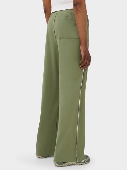 Sweaty Betty Explorer Wide Leg Trousers, Green/Lily White - view 2, Green/Lily White