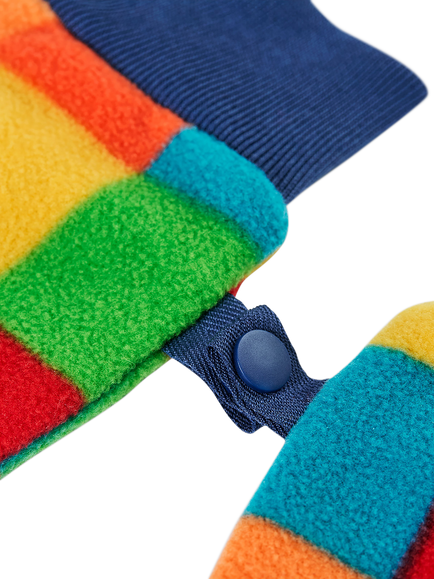 Frugi Kids' Drift Fleece Mittens, Multi - view 2, Multi
