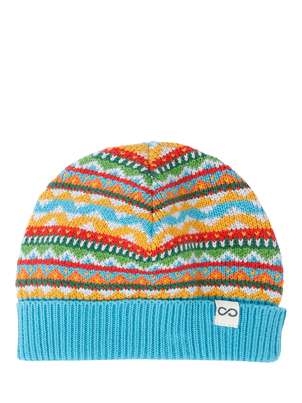 Frugi Kids' Noa Fairisle Hat, Blue Multi, Blue Multi