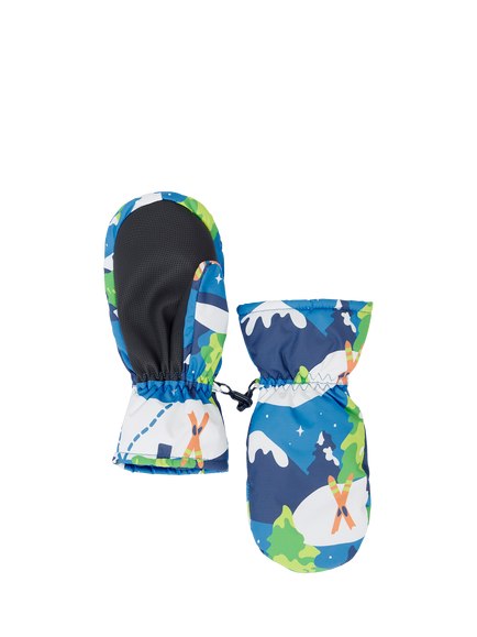 Frugi Kids' Snow and Ski Star Gloves, Multi - view 2, Multi
