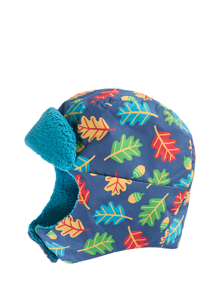 Frugi Kids' Playtime Trapper Hat, Blue Multi, Blue Multi
