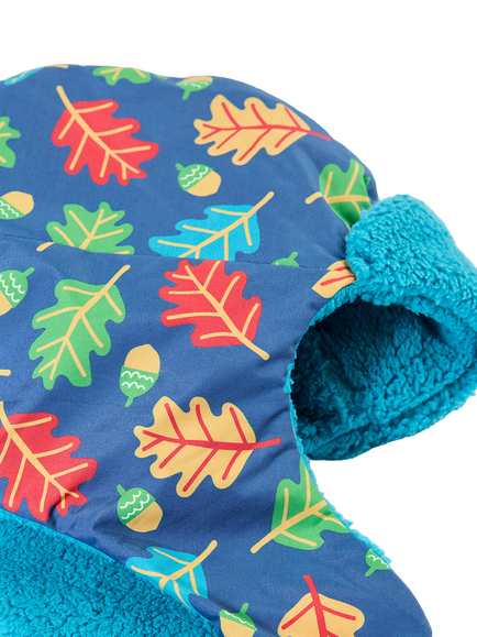 Frugi Kids' Playtime Trapper Hat, Blue Multi - view 2, Blue Multi