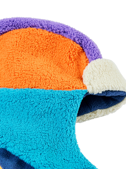 Frugi Kids' Ted Fleece Trapper Hat, Multi - view 2, Multi