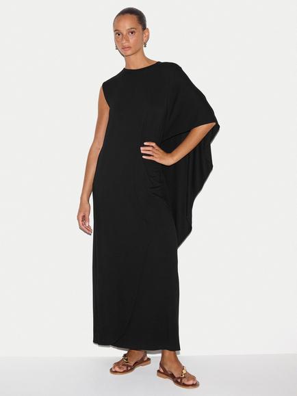 Jigsaw Jersey Cape Maxi Dress, Black, Black