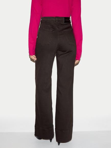 Jigsaw Kensal Wide Leg Jeans, Brown - view 2, Brown