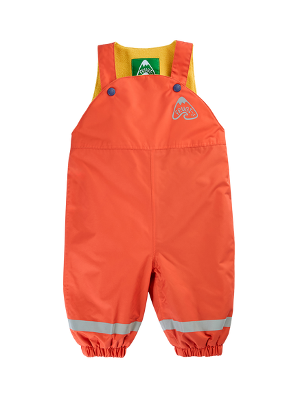 Frugi Baby Little Waterproof Dungarees, Fire, Fire