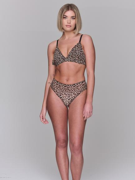 Lemonade Dolls Mesh Leopard Bralet, Leopard/ Black, Leopard/ Black
