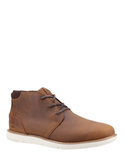TOMS Navi Leather Chukka Boots, Black - view 2, Topaz Brown