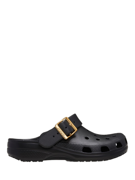 Crocs Classic Metallic Buckle Clogs, Black, Black