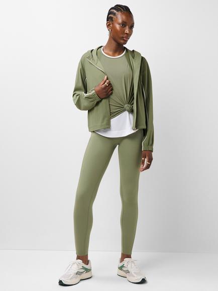 Sweaty Betty Power UltraSculpt 7/8 Piping Leggings, Bracken Green - view 2, Bracken Green