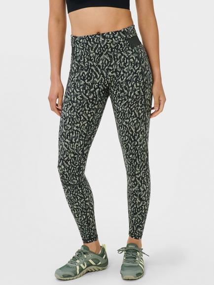 Sweaty Betty High Waisted Running Leggings, Green Wild Tech Print, Green Wild Tech Print