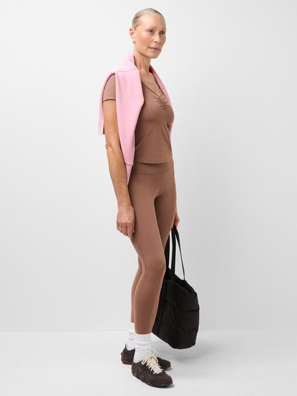 Sweaty Betty Ultimate Studio Ruched Leggings, Chestnut Brown - view 2, Chestnut Brown