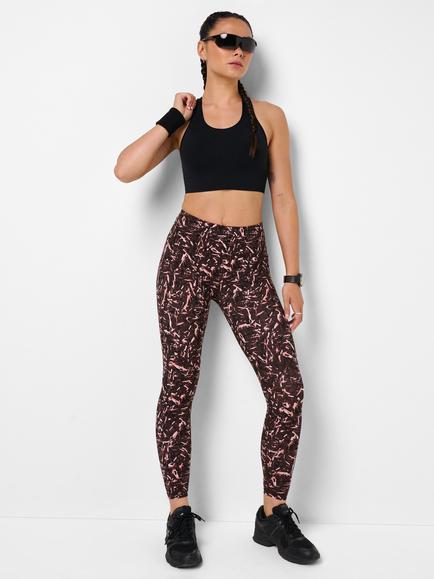 Sweaty Betty Abstract Print Power Gym Ankle Leggings, Brown/Multi - view 2, Brown/Multi