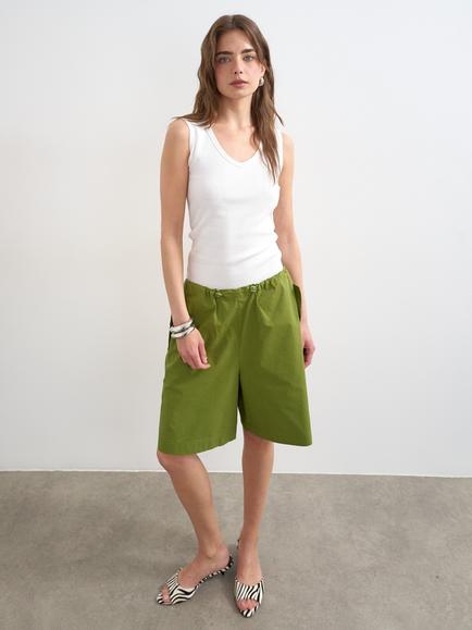 Topshop V-Neck Ribbed Cotton Rich Vest, White