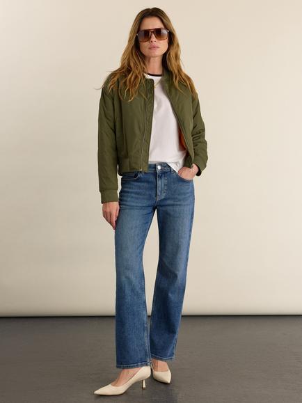 Baukjen Eve Cropped Bomber, Khaki - view 2, Khaki