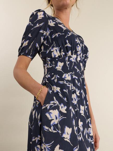Baukjen Myra A-line Dress, Navy - view 2, Navy