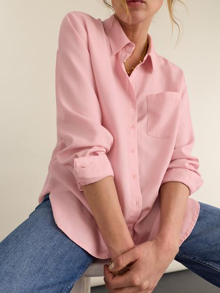Baukjen Martyna Relaxed Shirt containing TENCEL™ Lyocell, Soft Pink - view 2, Soft Pink
