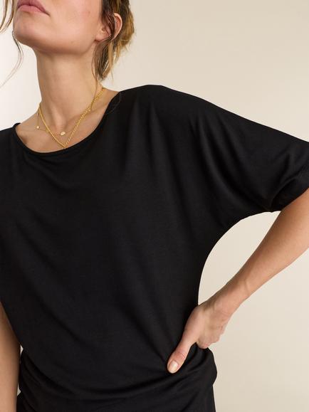 Baukjen Carrie Boat Neck Top containing LENZING™ ECOVERO™ Viscose, Black - view 2, Black