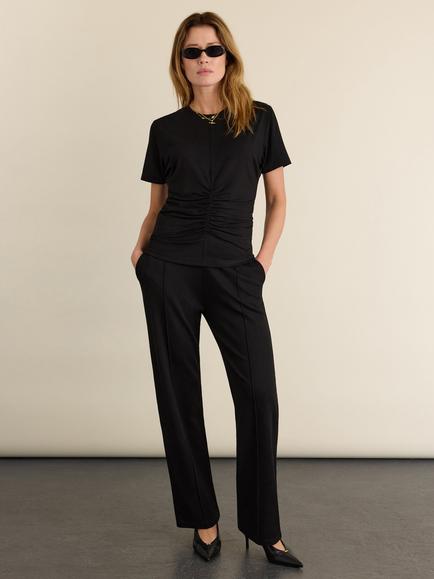 Baukjen Dani Ruched Waist Top containing LENZING™ ECOVERO™ Viscose, Black, Black