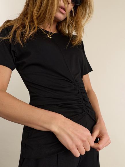 Baukjen Dani Ruched Waist Top containing LENZING™ ECOVERO™ Viscose, Black - view 2, Black