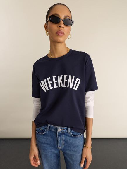 Baukjen Shay Organic Cotton Weekend T-Shirt, Navy, Navy