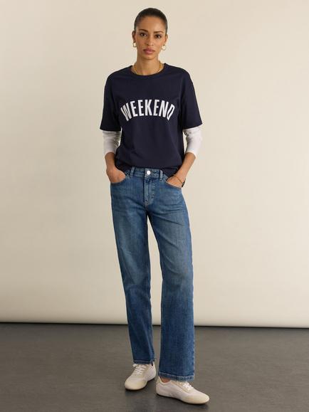 Baukjen Shay Organic Cotton Weekend T-Shirt, Navy - view 2, Navy