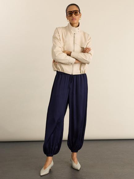 Baukjen Evening Ready Brook Satin Balloon Trousers, Navy, Navy