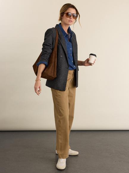 Baukjen Organic Cotton Finn Wide Leg Trousers, Taupe - view 2, Taupe
