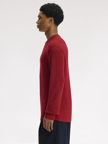 Fred Perry Fisherman's Jumper, English Rose Red - view 2, English Rose Red