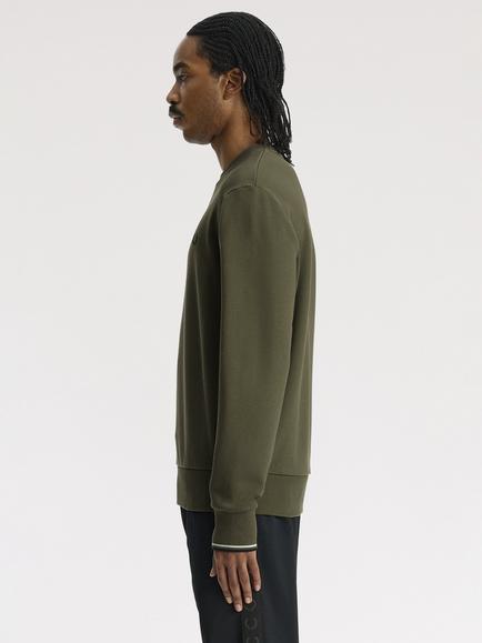 Fred Perry Crew Neck Sweatshirt, Green - view 2, Lwgreen/Slt/Navy