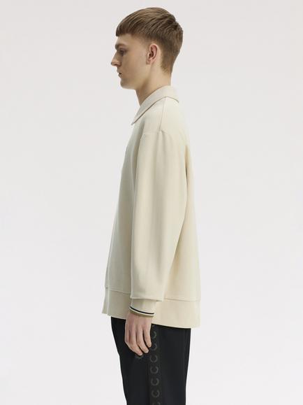 Fred Perry Half Zip Sweatshirt, Oatmeal - view 2, Oatmeal