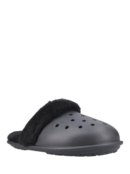 Crocs Classic Fuzz Scuff Slippers - view 2, Black