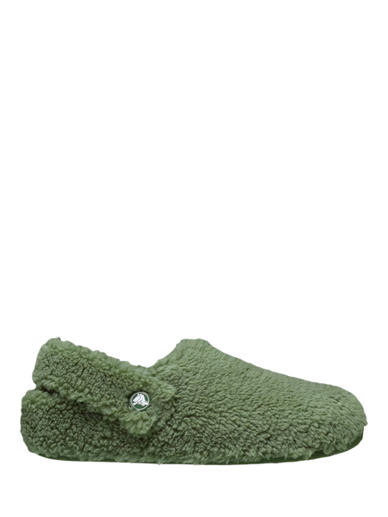 Crocs Classic Cozzzy Faux Fur Slippers, Army Green