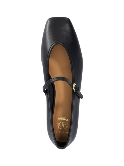 Dune London Hearthrob Wide Fit Leather Mary Jane Ballerina Pumps, Black - view 2, Black