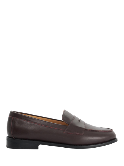 Dune London Ginelli Wide Fit Leather Loafers, Burgundy, Burgundy
