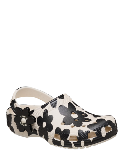Crocs Kids' Classic Pop Petals Clogs, Summit White/Black - view 2, Summit White/Black