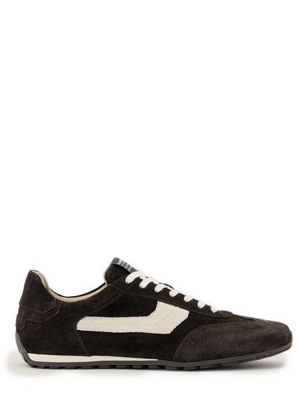 AllSaints Liam Suede Hex Lace Up Trainers, Brown, Brown