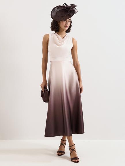 Phase Eight Petite Cheryl Ombre Dress, Ivory, Ivory