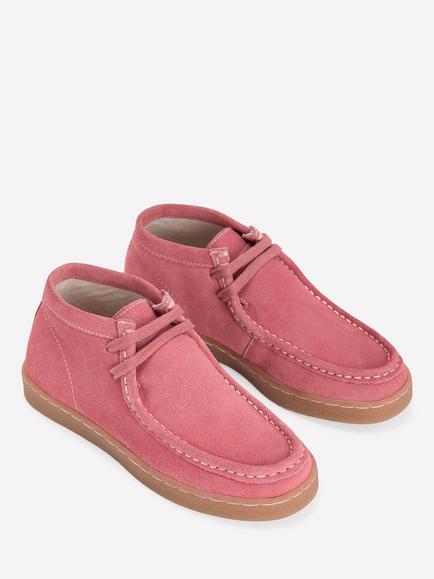 Mini Boden Kids' Suede Moccasin Shoes, Vintage Rose - view 2, Vintage Rose