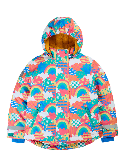 Frugi Kids' Hooded Snow Ski Coat, Fun Frenzy, Fun Frenzy