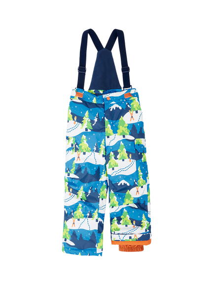 Frugi Kids' Snow Ski Salopettes, Starry Slopes, Starry Slopes