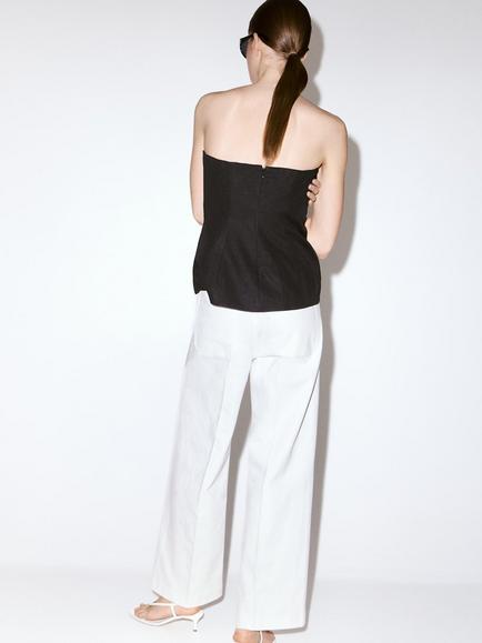 Mango High Rise Wide Leg Jeans, White - view 2, White