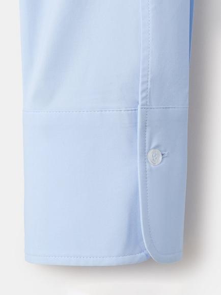 Mango Slim Fit Poplin Long Sleeve Shirt - view 2, Sky Blue