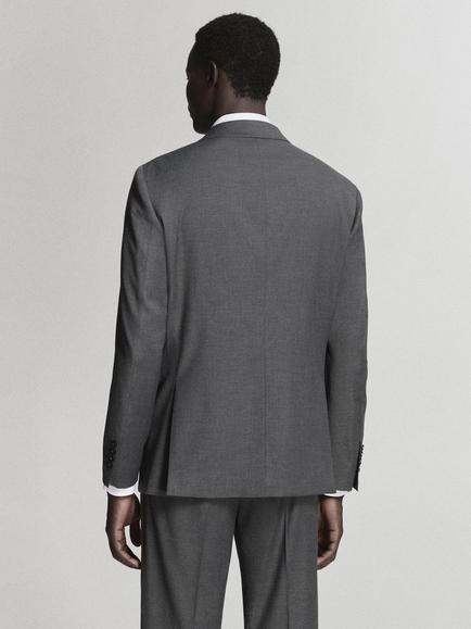 Mango Milan Slim Fit Single Breasted Blazer, Grey - view 2, Grey