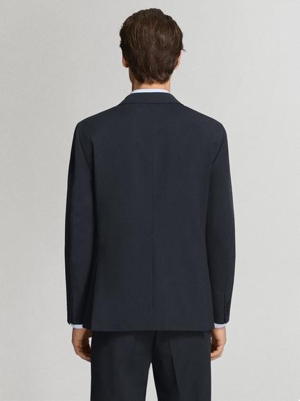 Mango Single-Breasted Suit Jacket, Navy - view 2, Navy